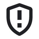 A shield with an exclamation mark, indicating a security alert