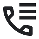 Telephone receiver with a list icon, representing the call log or history