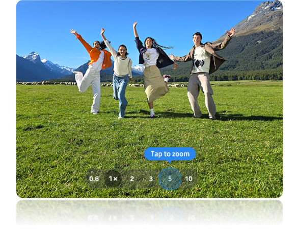 image of a group of people in a field captured by zooming.