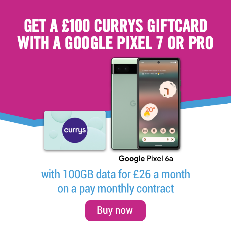 Get 100 giftcard with google pixel 7 or 7 pro