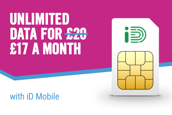 Unlimited data for £17 a month, with ID mobile.