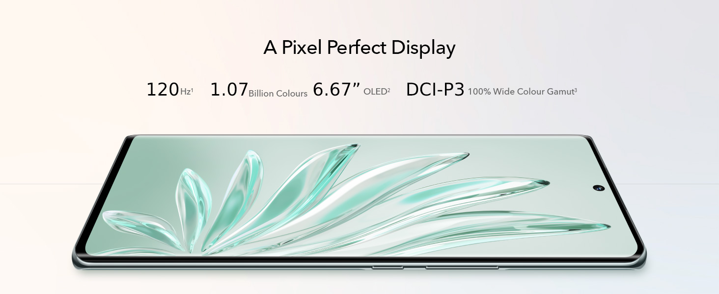 A Pixel Perfect Display - 120 Hz | 1.07 Billion Colours | 6.67" OLED | DCI-P3 100% Wide Colour Gamut