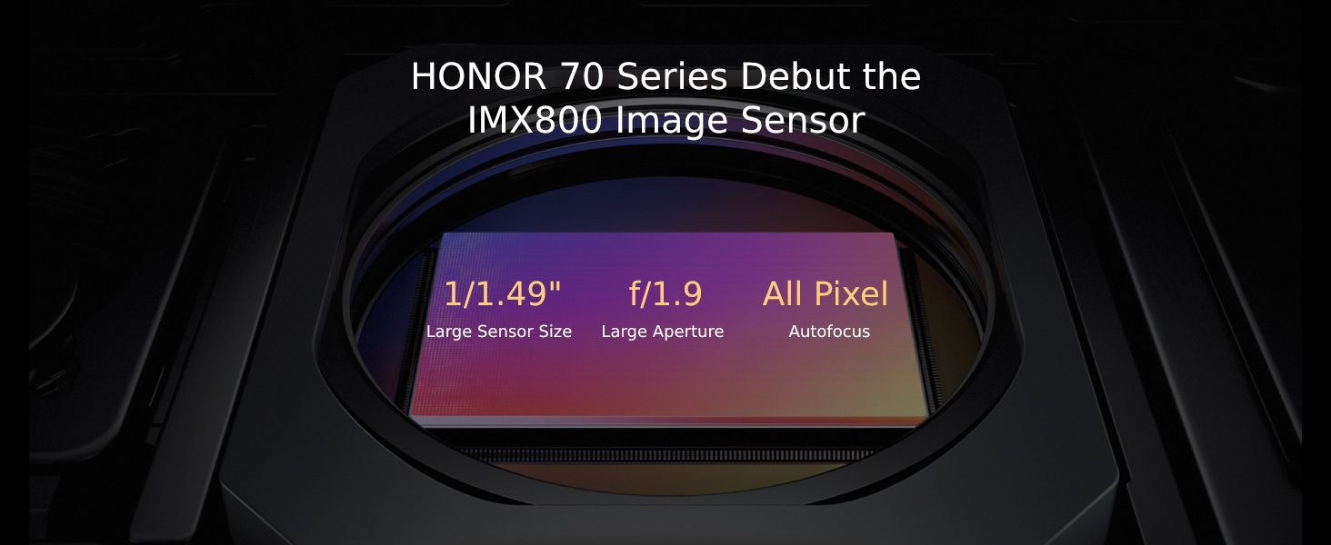 HONOR 70 Series Debut the IMX800 Image Sensor - 1/1.49" Large Sensor Size | f/1.9 Large Aperture | All Pixel Autofocus