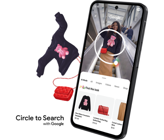 circle it search it feature in action showing how to circle an outfit and search for it
