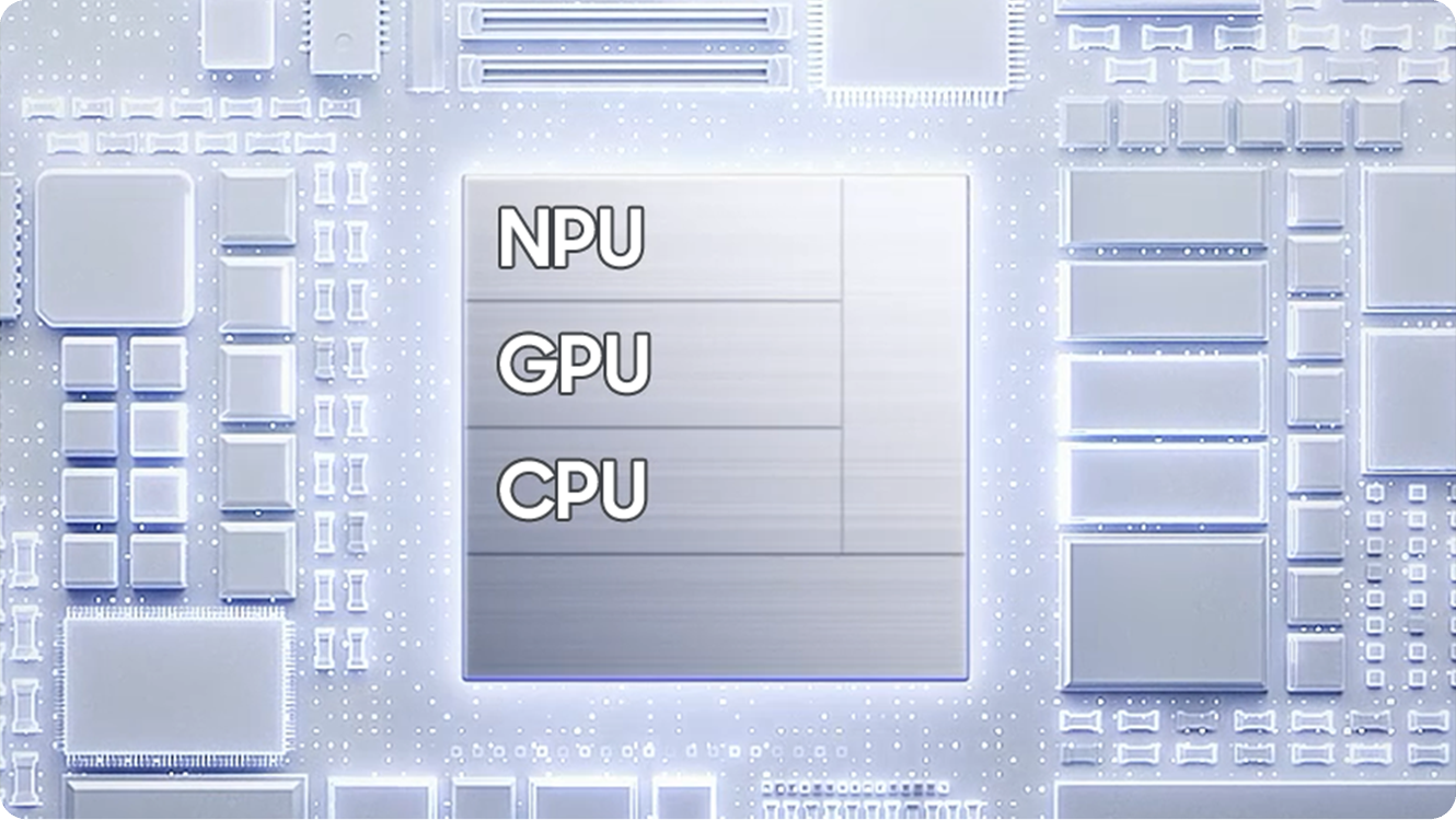 Galaxy S26 FE's customised chip is seen with NPU, GPU, and CPU.
