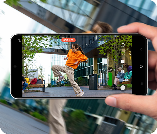 A video is shot on Galaxy S26 FE device. The user is using Super Steady with Horizontal Lock to record someone dancing powerfully. Galaxy S26 FE. 12 MP Ultra Wide. 50 MP Wide, 8 MP Tele, 12 MP Front. Galaxy S21 FE. 12 MP Ultra Wide. 12 MP Wide, 8 MP Tele, 32 MP Front. Galaxy A53. 12 MP Ultra Wide. 64 MP Wide, 32 MP Front.