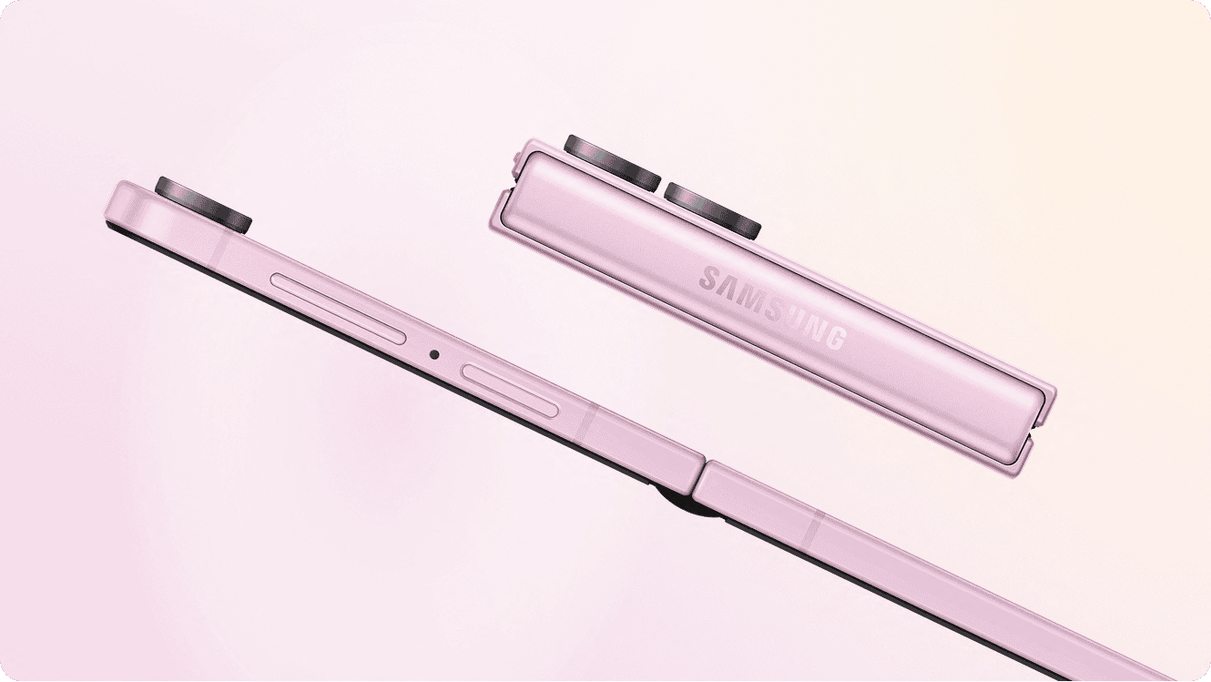 Close up image of the Galaxy Z Flip8's thinness