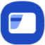 The Samsung Wallet icon showing a credit or gift card on a blue background