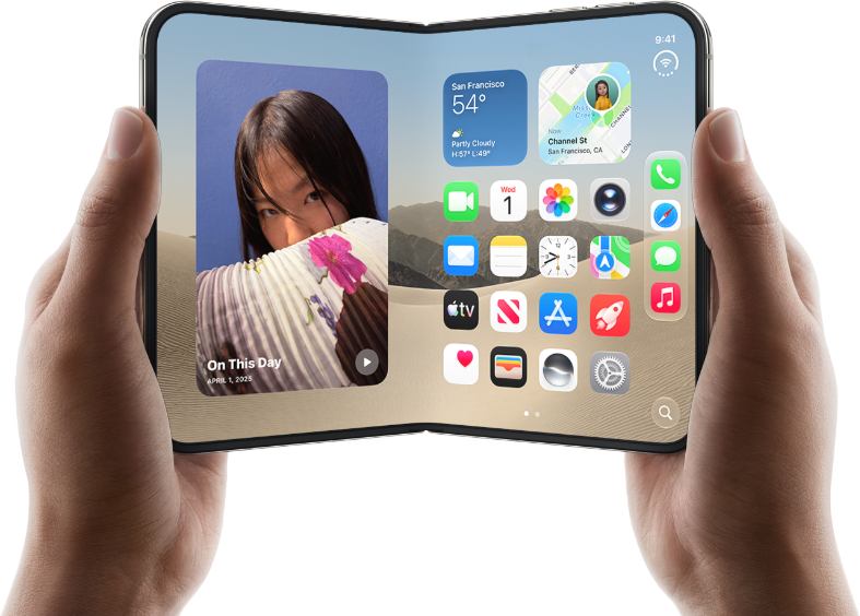 Hands holding the iPhone Duo
