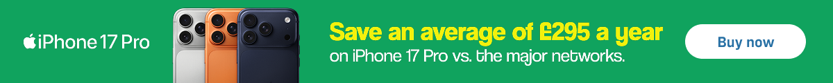 Save an average of £295 a year on the iPhone 17 Pro vs. the major networks