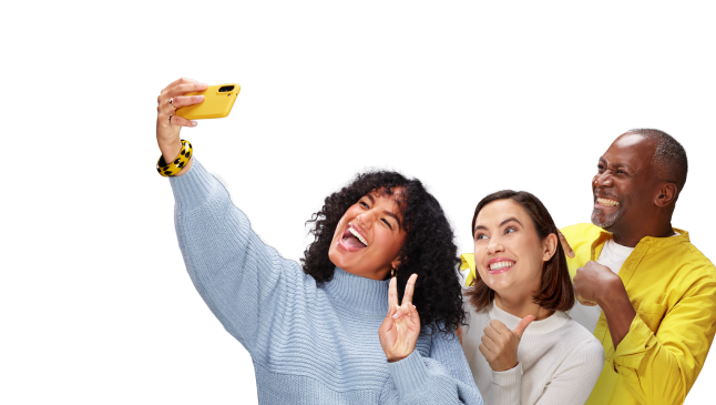 People taking a selfie
