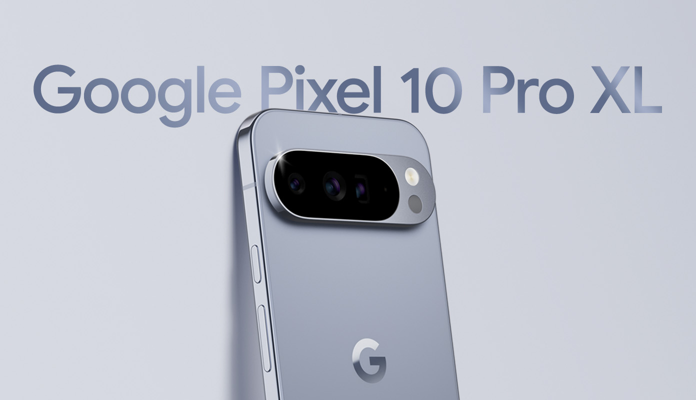 Google Pixel 10 Pro XL in Moonstone leaning against a wall