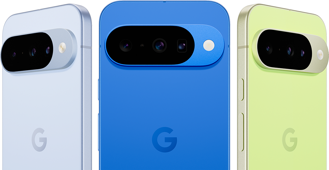 Image shows Pixel 10 in 3 colourways 