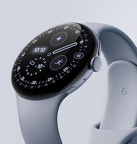 Google Pixel Watch 4 with a moonstone Watch Band