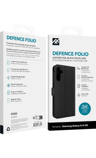Defence Black Folio Case for Samsung A14