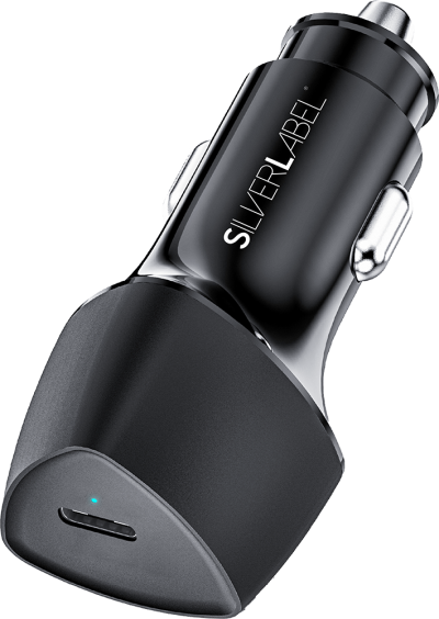 25w Car Charger Black (Side)