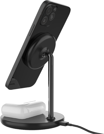 2 in 1 Charging stand Black (Side)