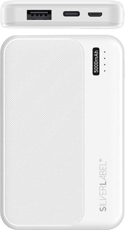 5000mAh Powerbank White (Side)