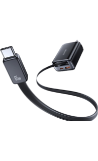 SilverLabel 65w Dual Charger with integrated USB-C Cable
