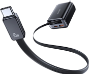 SilverLabel 65w Dual Charger with integrated USB-C Cable