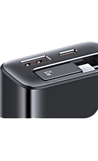 SilverLabel 65w Dual Charger with integrated USB-C Cable