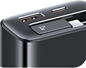 SilverLabel 65w Dual Charger with integrated USB-C Cable