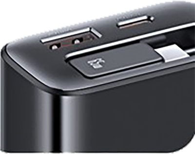 65w Dual Charger with integrated USB-C Cable