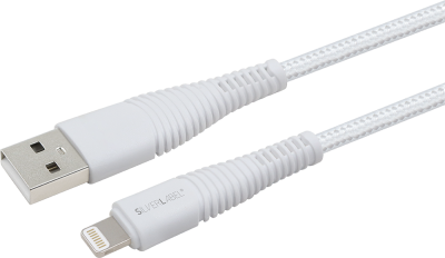 Braided 2m USB-A to Lighting Cable White (Back)