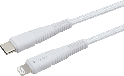 Braided 3m USB-C to Lighting Cable White (Back)
