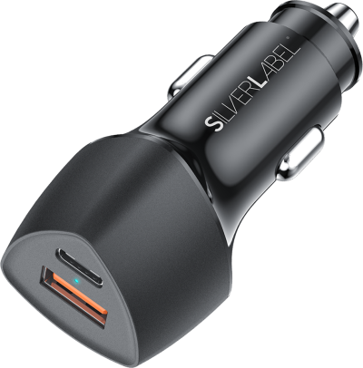 Multi Port Car Charger?20W Black (Back)