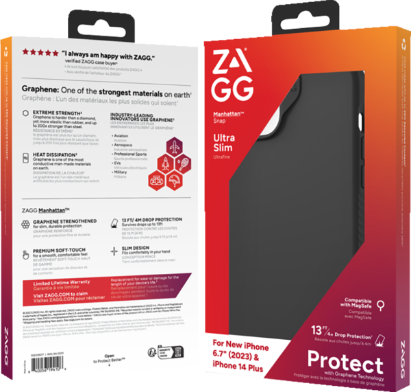 Zagg Manhatten Graphene Snap iPhone 15 Plus Black