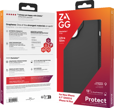 Manhatten Graphene Snap iPhone 15 Plus Black (Side)