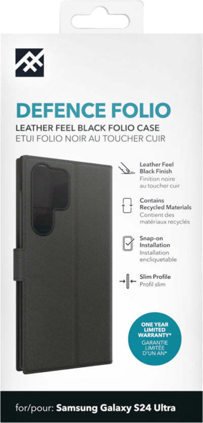 S24 Ultra Folio Case Black (Front)