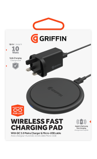Griffin 10W Qi Pad iPhone Fast Charger Black