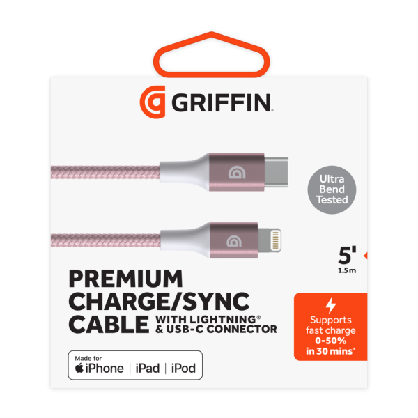 Griffin 1m Braided USB C to Lightning Cable
