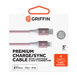 Griffin 1m Braided USB C to Lightning Cable