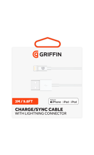 Griffin 3m USB-A to Lightning Cable WHITE