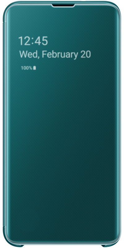 Galaxy S10 Clear View Cover S10 Green (Front)