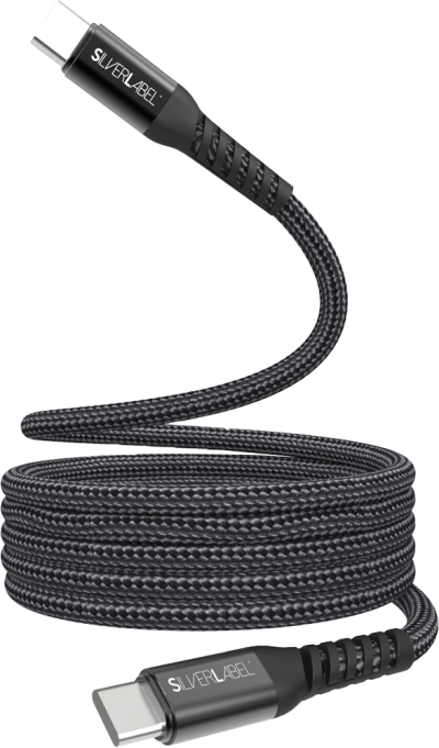 1m Magnetic USB-C Cable Black (Front)