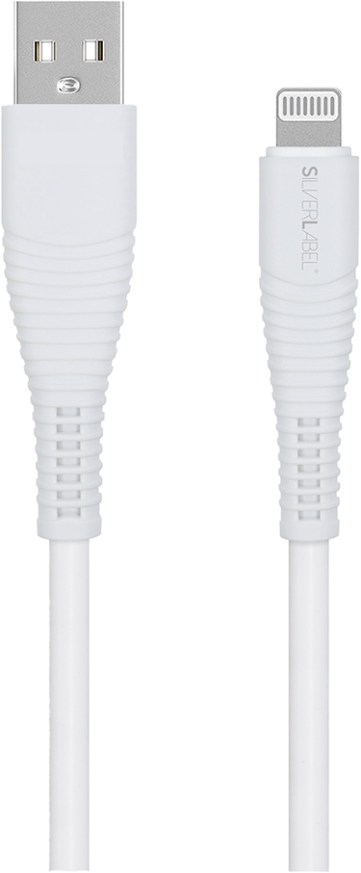 1m USB-A to Lighting Cable White (Front)