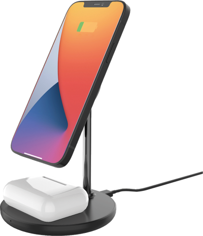 2 in 1 Charging stand Black (Front)