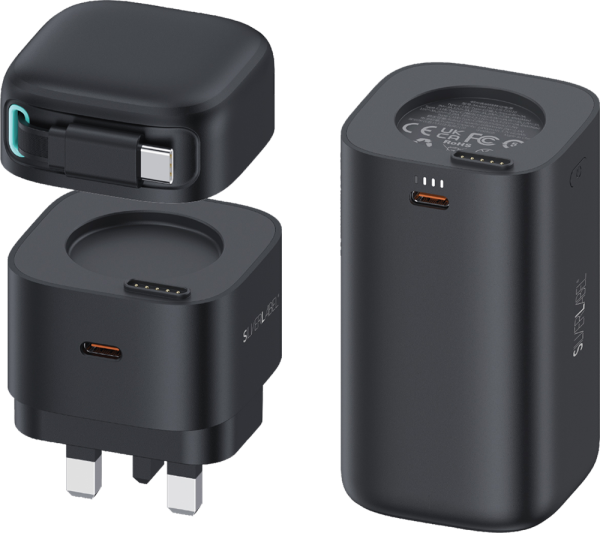 SilverLabel 3-in-1 Charger Powerbank and Snap-on Cable Bund