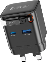 65w Dual Charger with integrated USB-C Cable