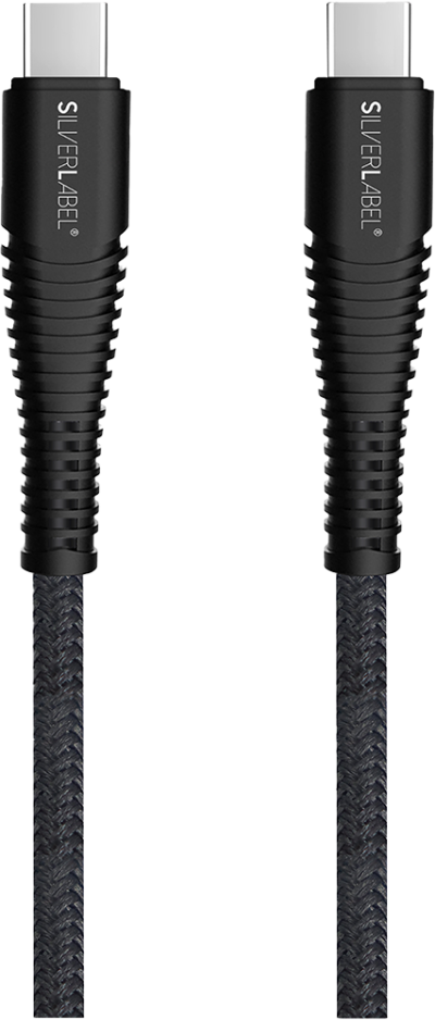 Braided 1m 100W Cable Black (Front)