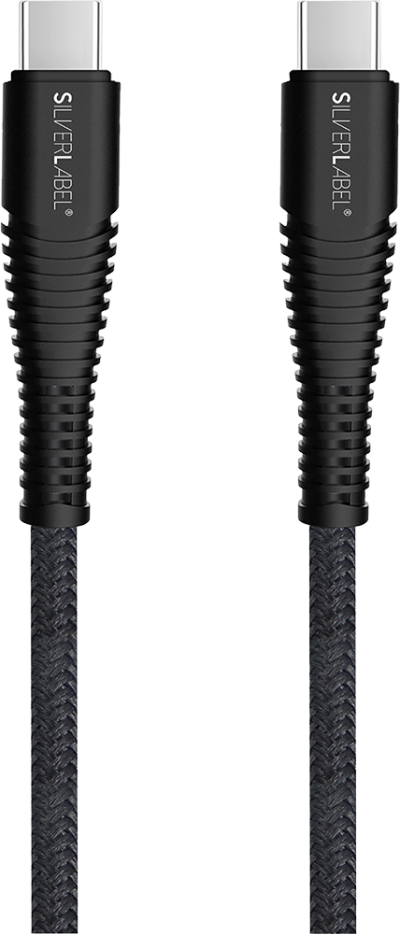 Braided 2m USB-C to C Cable Black