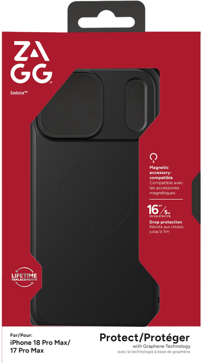 Sedona Snap Black for iPhone 18 Pro Max (Front)