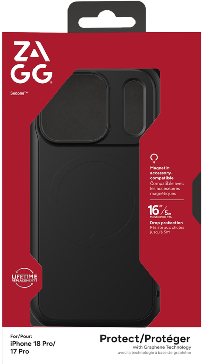 Sedona Snap Black for iPhone 18 Pro (Front)