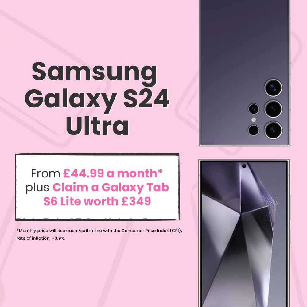 Samsung Galaxy S24 Ultra - From £44.99 a month plus Claim a Galaxy Tab S6 Lite worth £349