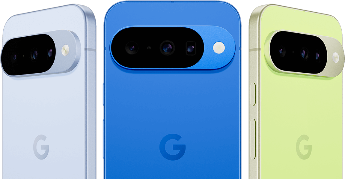 Image shows Pixel 10 in 3 colourways 