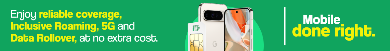 Enjoy reliable coveage, inclusive roaming, 5g, and data rollover with iD mobile